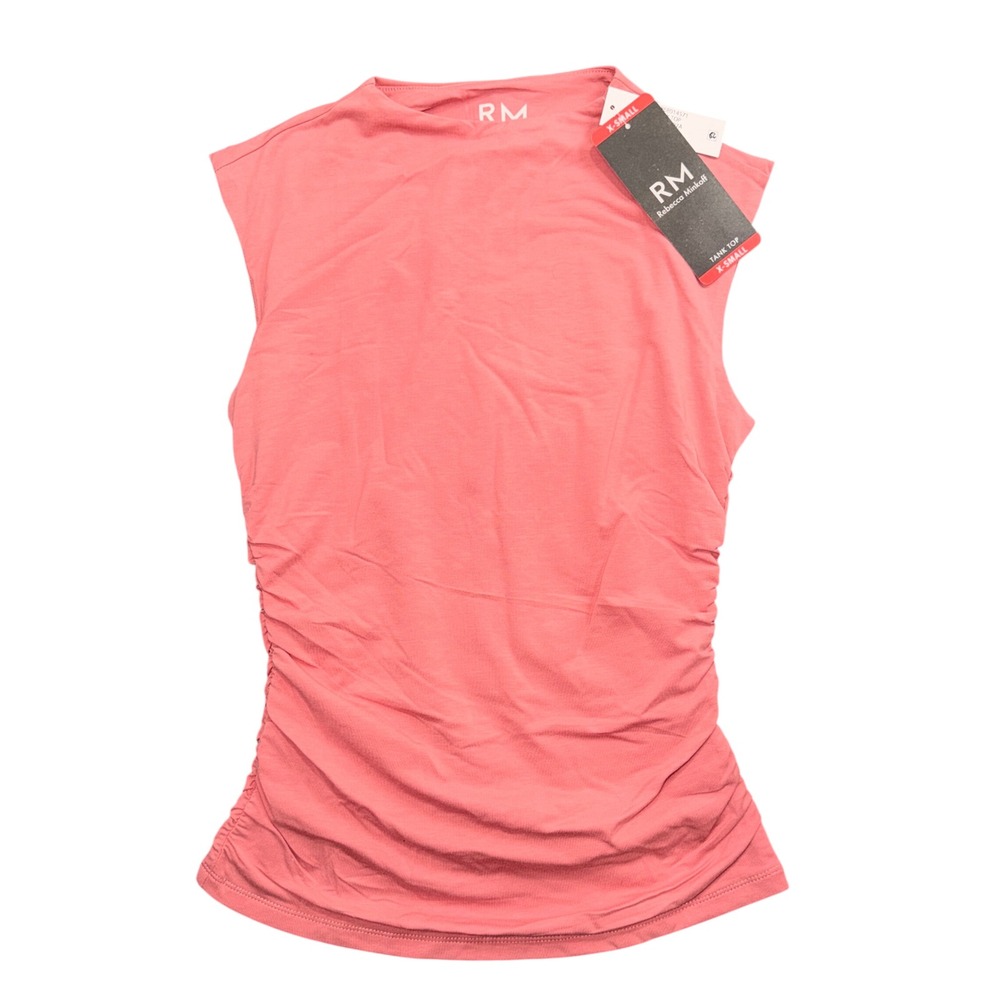Rebecca Minkoff Womens Pink Ruched Sleeveless Tank Top 7RMD7197A XS NEW